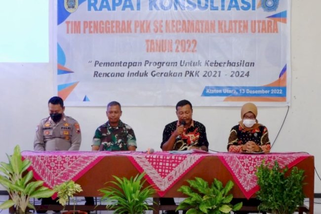 RAPAT KONSULTASI TIM PENGGERAK PKK KECAMATAN KLATEN UTARA TAHUN 2022
