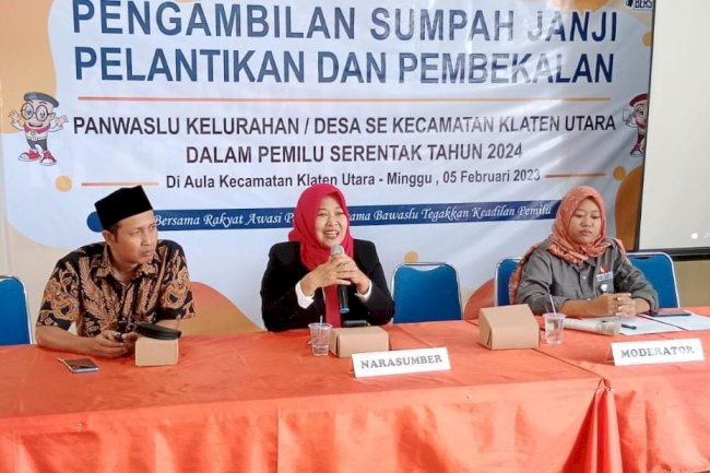 PELANTIKAN PENGAMBILAN SUMPAH / JANJI DAN PEMBEKALAN PANWAS DESA SE KECAMATAN KLATEN UTARA