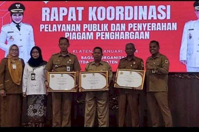 HEBAT!  KECAMATAN KLATEN UTARA MENERIMA PENGHARGAAN PELAYANAN TERBAIK DARI KEMENPANRB
