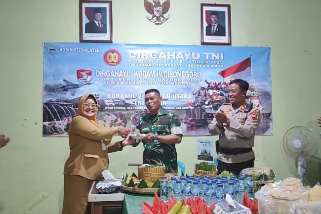 FORKOMPINCAM KLATEN UTARA JALIN KEAKRABAN DENGAN KORAMIL 24, RAYAKAN HUT TNI KE 80 PENUH KEBERSAMAAN