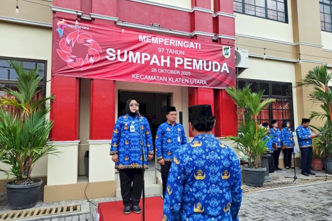 KOBARKAN SEMANGAT PERSATUAN, KLATEN UTARA GELAR UPACARA SUMPAH PEMUDA KE-97