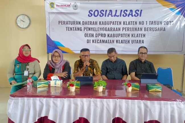 SOSIALISASI PERDA KABUPATEN KLATEN TENTANG PERIZINAN BERUSAHA DIGELAR DI KECAMATAN KLATEN UTARA