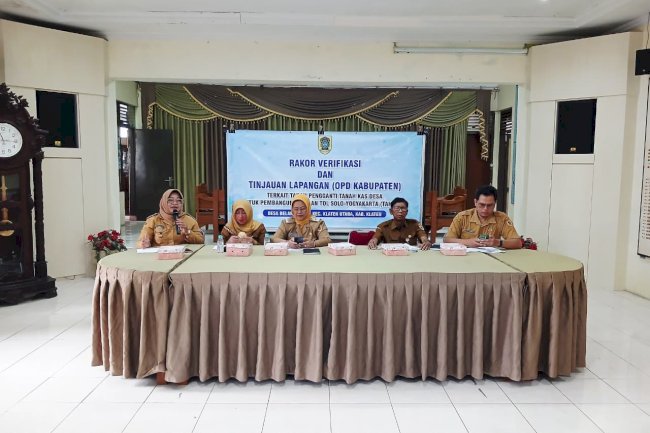 RAKOR VERIFIKASI DAN TINJAUAN LAPANGAN OPD KABUPATEN TERKAIT TANAH PENGGANTI TANAH KAS DESA UNTUK PEMBANGUNAN JALAN TOL SOLO–YOGYAKARTA DI DESA BELANGWETAN