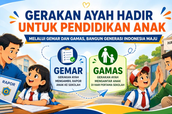 GERAKAN AYAH HADIR UNTUK PENDIDIKAN ANAK MELALUI GEMAR DAN GAMAS, BANGUN GENERASI INDONESIA MAJU 