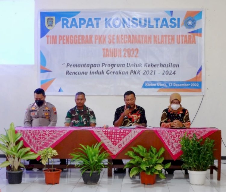 RAPAT KONSULTASI TIM PENGGERAK PKK KECAMATAN KLATEN UTARA TAHUN 2022