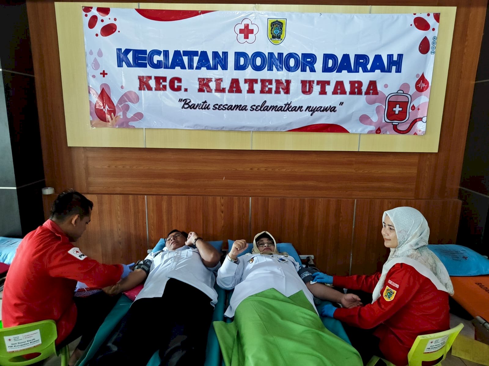 SETETES DARAH UNTUK KEMANUSIAAN, KECAMATAN KLATEN UTARA & PMI GELAR DONOR DARAH DI GERGUNUNG