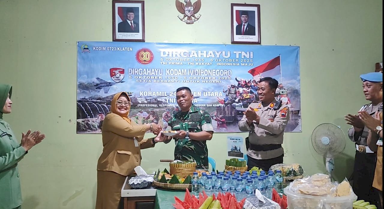 FORKOMPINCAM KLATEN UTARA JALIN KEAKRABAN DENGAN KORAMIL 24, RAYAKAN HUT TNI KE 80 PENUH KEBERSAMAAN
