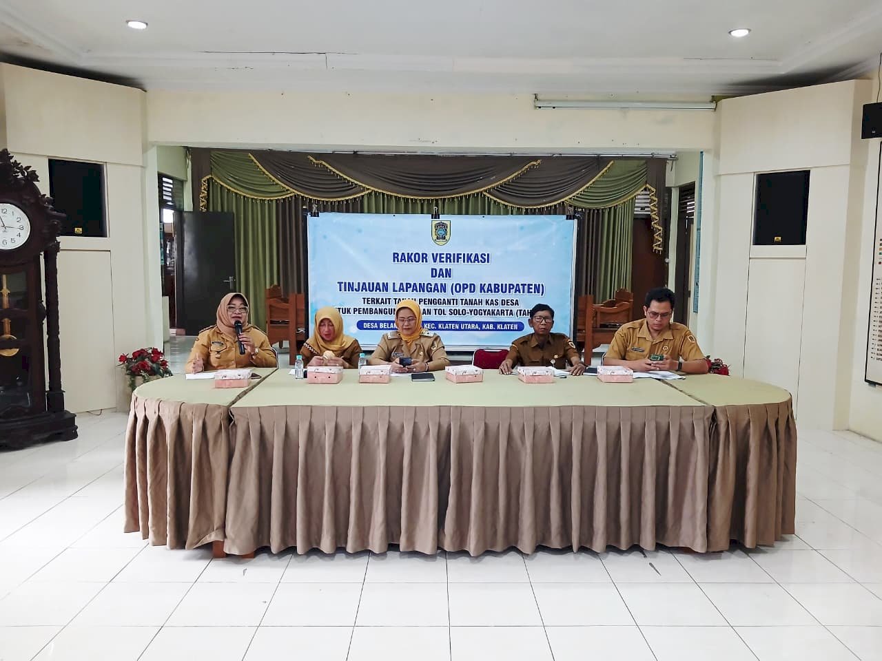 RAKOR VERIFIKASI DAN TINJAUAN LAPANGAN OPD KABUPATEN TERKAIT TANAH PENGGANTI TANAH KAS DESA UNTUK PEMBANGUNAN JALAN TOL SOLO–YOGYAKARTA DI DESA BELANGWETAN