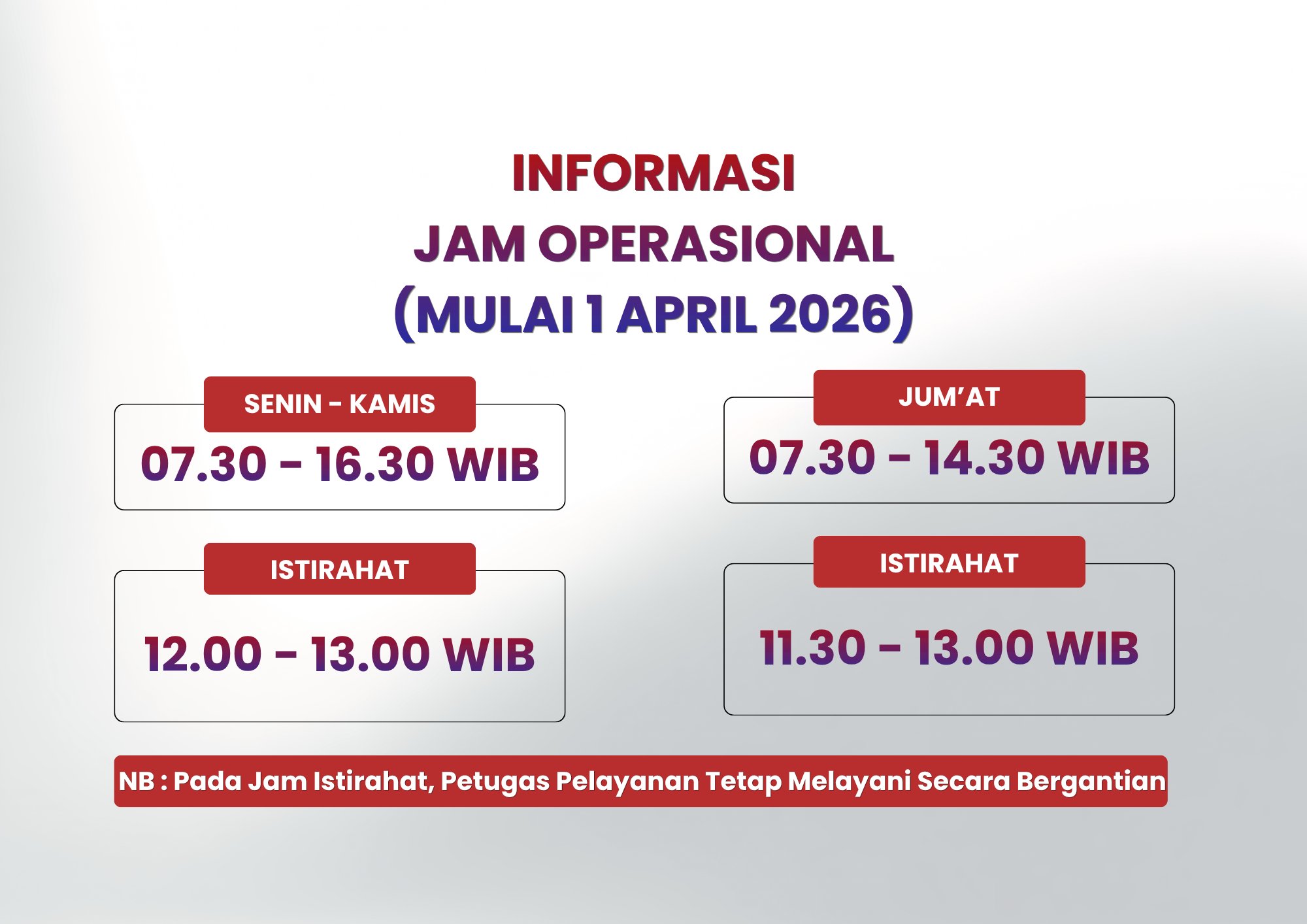RESMI BERLAKU 1 APRIL 2026: INILAH JADWAL BARU JAM PELAYANAN MASYARAKAT